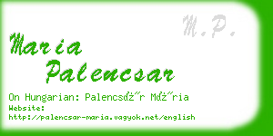 maria palencsar business card